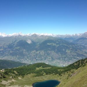 Vista di Aosta da Pila